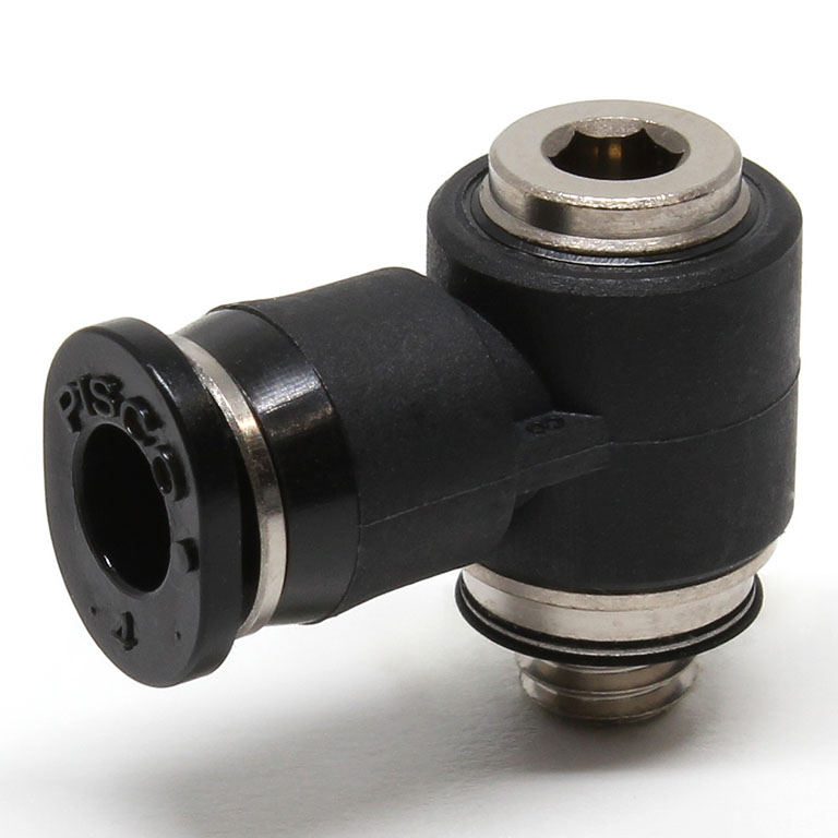 Đầu Nối Nhanh Khí Nén Dạng Cong 90° Đầu Lục Giác Chìm Ren Ngoài Pisco POL4-M5MW
