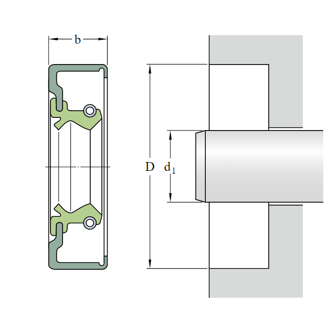 Bản vẽ kỹ thuật Phốt Chắn Dầu SKF 130x150x10 CRSA1 R, Cao su Nitrile (NBR)