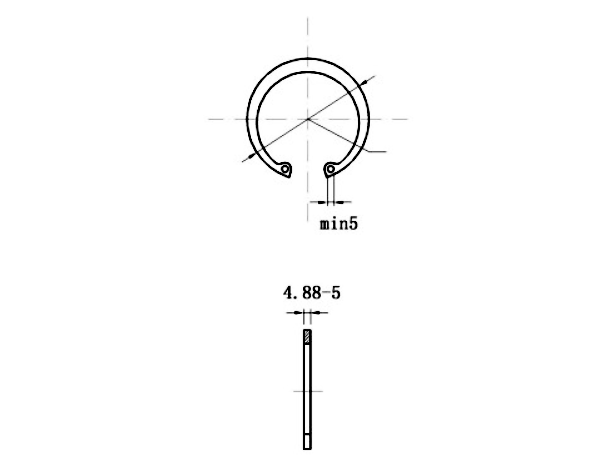 Bản vẽ kỹ thuật Phe Gài Lỗ Thép 65Mn DIN472 D300x5.0