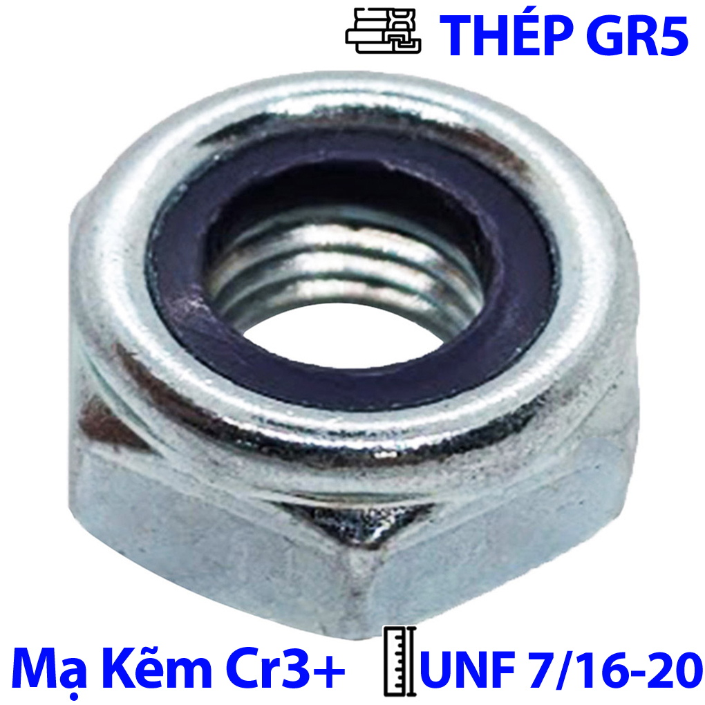 Tán Keo Thép Mạ Kẽm Trắng Cr3+ GR 5 UNF 7/16-20 (NE)