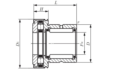 Bản vẽ kỹ thuật Vòng Bi Kết Hợp 17x26x25 mm IKO NBX 1725