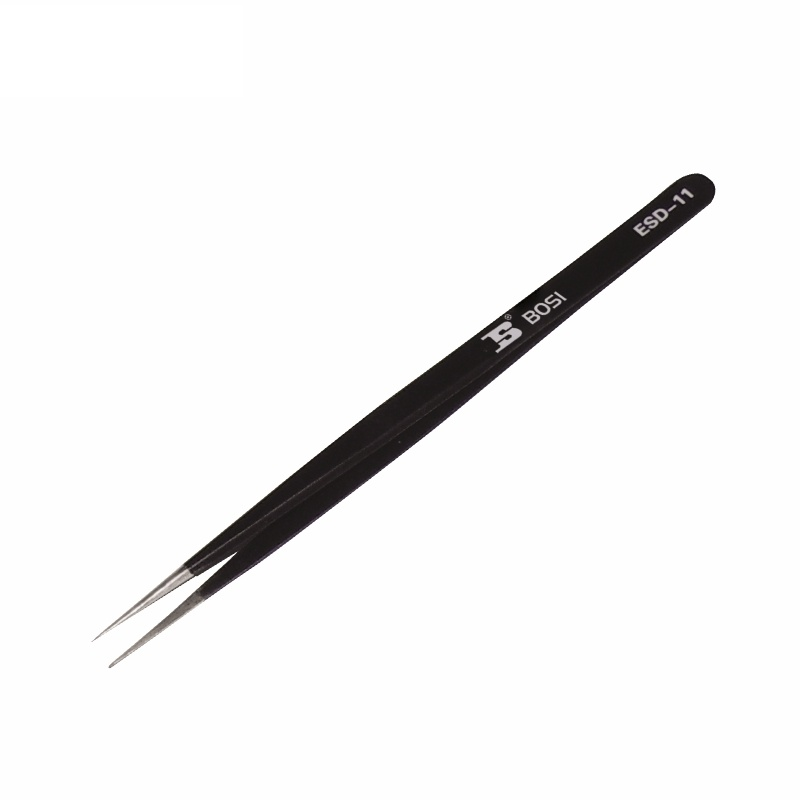 Nhíp Inox Mũi Nhọn Chống Tĩnh Điện 140x7x2 mm Bosi BS459031
