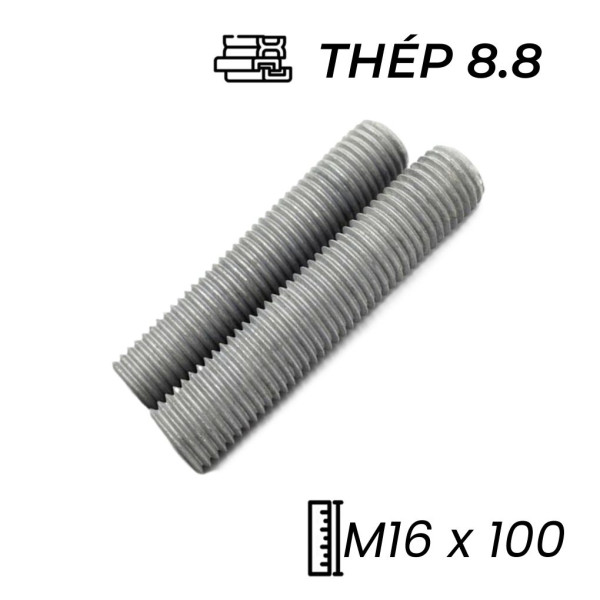 Guzong Thép Nhúng Nóng Kẽm 8.8 M16x100