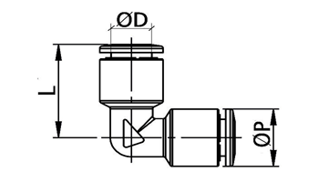 Bản vẽ kỹ thuật Đầu Nối Nhanh Khí Nén Đồng Cong Ø8mm CDC BUL 08