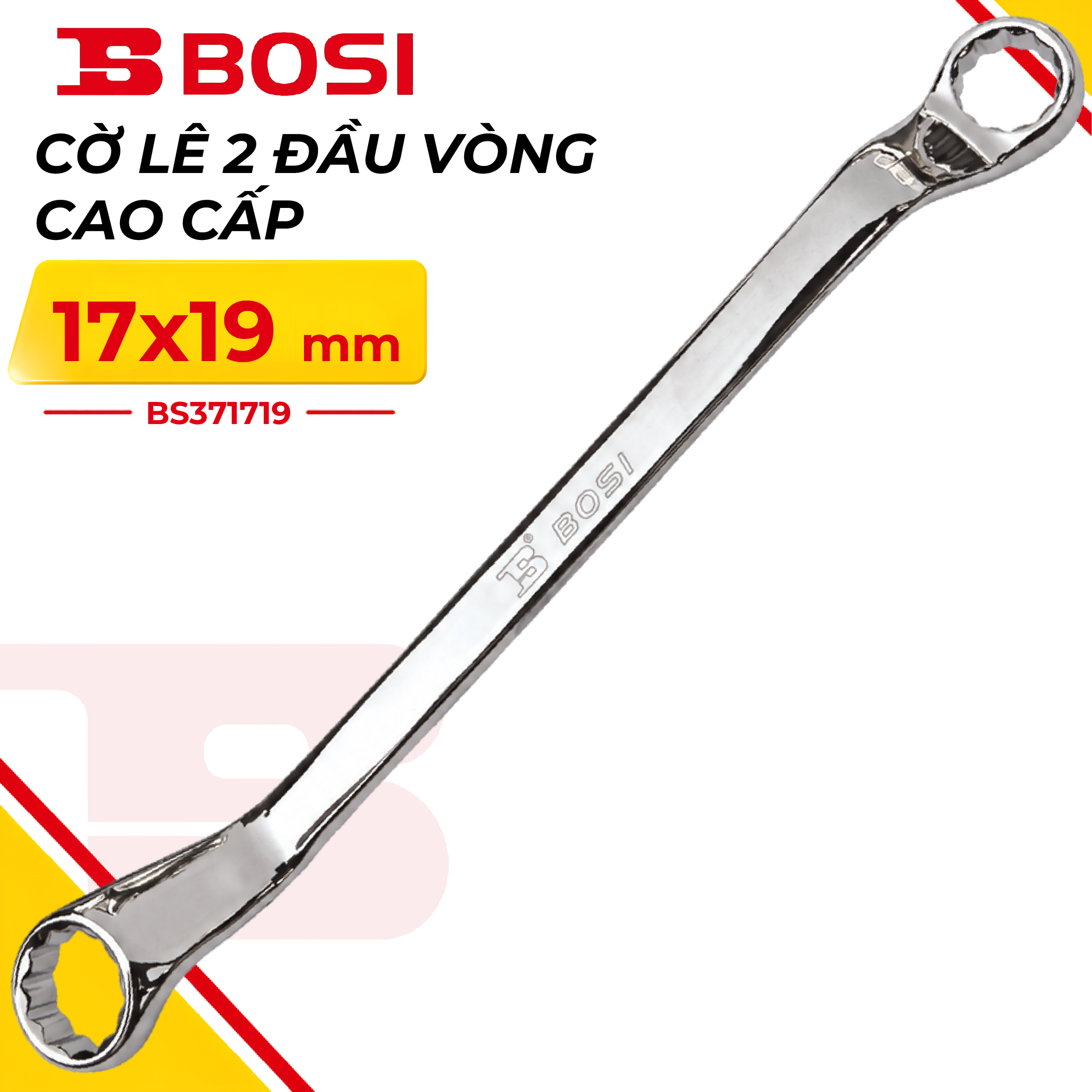 Cờ Lê 2 Đầu Vòng Cao Cấp 17x19 mm Bosi BS371719