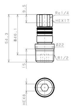 Bản vẽ kỹ thuật Bộ Đầu Ngạnh Nối Ống Dẫn Điều Khiển Nhiệt Độ Khuôn Đúc Dạng Thẳng Ren Trong Pisco AKC10-02F04