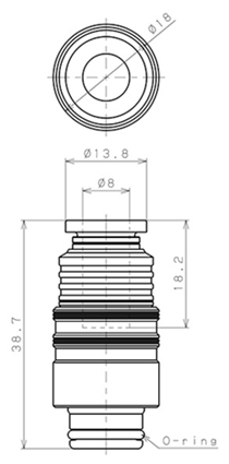 Bản vẽ kỹ thuật Thân Đầu Nối Nhanh Ống Dẫn Điều Khiển Nhiệt Độ Khuôn Đúc Dạng Thẳng Pisco AKC10-8P