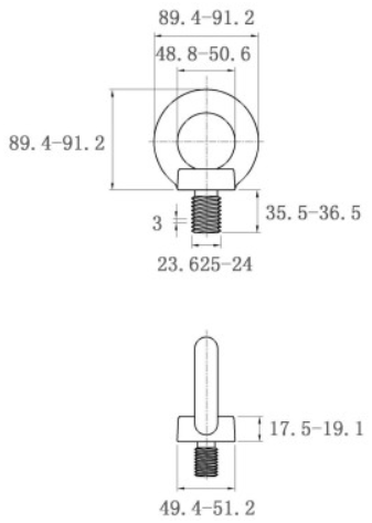 Bản vẽ kỹ thuật Bulong Vòng Thép Mạ Kẽm DIN580 M24x36