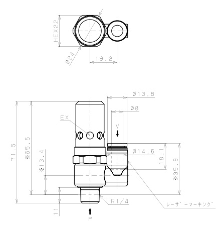 Bản vẽ kỹ thuật Bộ Tạo Chân Không Dòng VH - VS Pisco VSE15-802