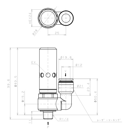 Bản vẽ kỹ thuật Bộ Tạo Chân Không Dòng VH - VS Pisco VSE20-1202