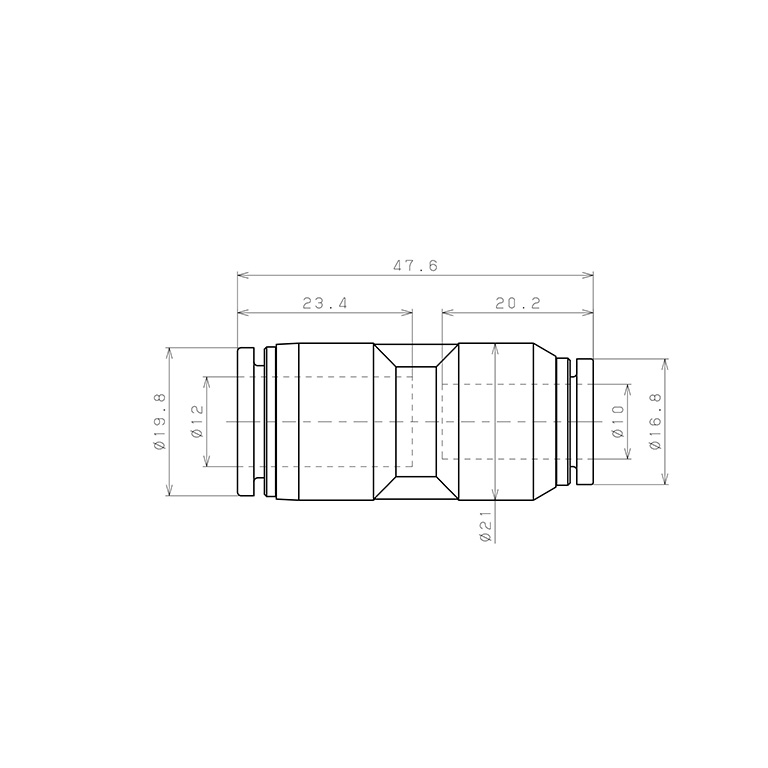 Bản vẽ kỹ thuật Đầu Nối Nhanh Khí Nén Dạng Nối Giẩm Pisco SPPG12-10