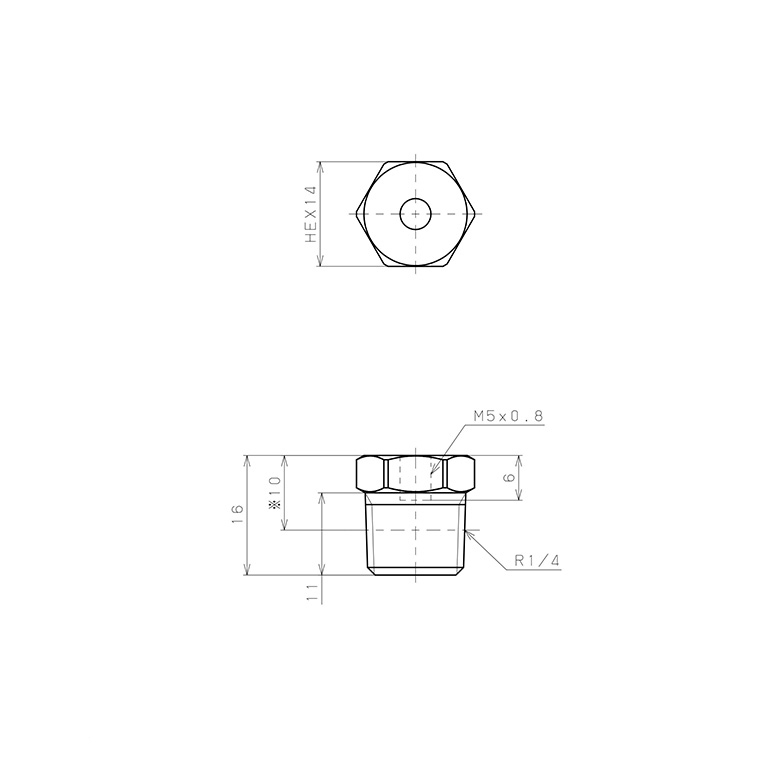 Bản vẽ kỹ thuật Đầu Nối Ren Đực Cái Pisco PF02-M5-UC