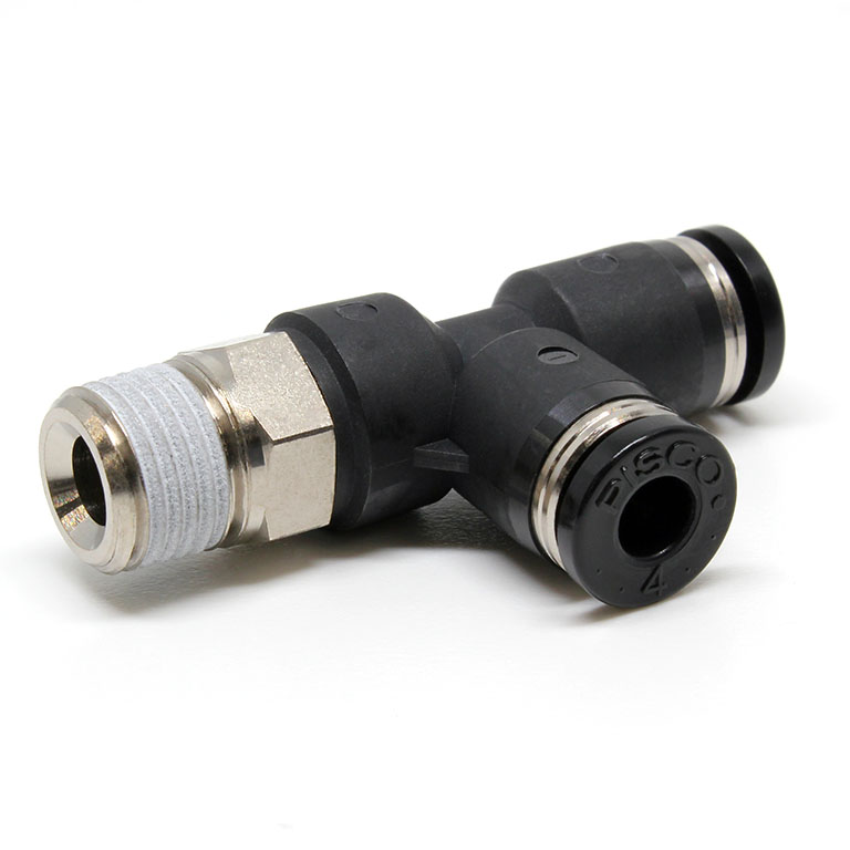 Đầu Nối Nhanh Khí Nén Dạng Chữ T Ren Ngoài Pisco PD4-01-C