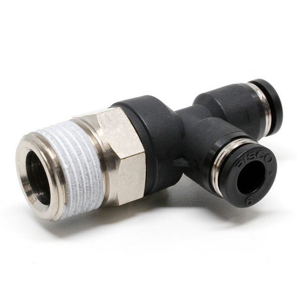 Đầu Nối Nhanh Khí Nén Dạng Chữ T Ren Ngoài Pisco PD6-03W