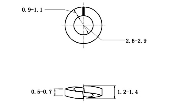 Bản vẽ kỹ thuật Lông Đền Vênh Thép Đen DIN127 M2.5