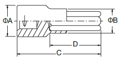 Bản vẽ kỹ thuật Đầu Tuýp Mũi Pozi 1/4" #1 SATA 21401