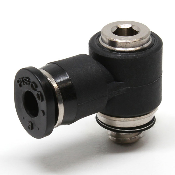 Đầu Nối Nhanh Khí Nén Dạng Cong 90° Đầu Lục Giác Chìm Ren Ngoài Pisco POL3-M5M