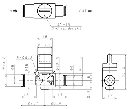 Bản vẽ kỹ thuật Van Tay Khí Nén Pisco HV8-6-2