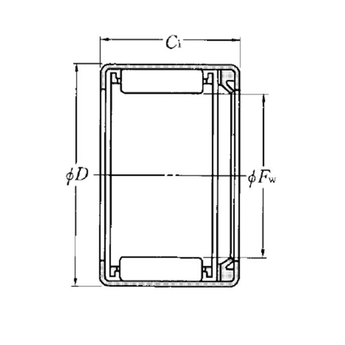 Bản vẽ kỹ thuật Vòng Bi Kim Vỏ Dập 15x22x13 mm NTN HMK1513L/3AS