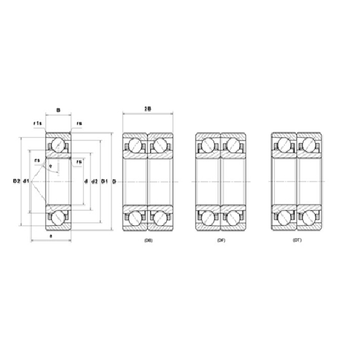 Bản vẽ kỹ thuật Vòng Bi Cầu Tiếp Xúc Góc 1 Dãy 17x35x10 mm NTN 7003