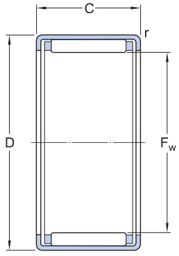 Bản vẽ kỹ thuật Vòng Bi SKF HK 1816