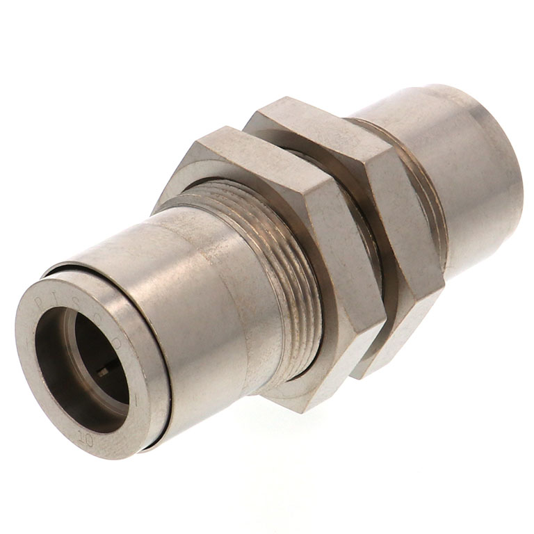 Đầu Nối Nhanh Khí Nén Dạng Thẳng Ren Ngoài Lắp Kẹp Vách Pisco KM10-F