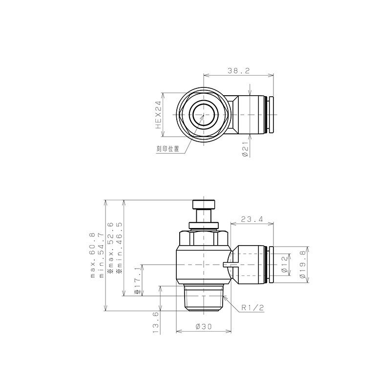 Bản vẽ kỹ thuật Van Tiết Lưu Khí Nén Lưu Lượng Lớn Pisco JSC12-04AHW