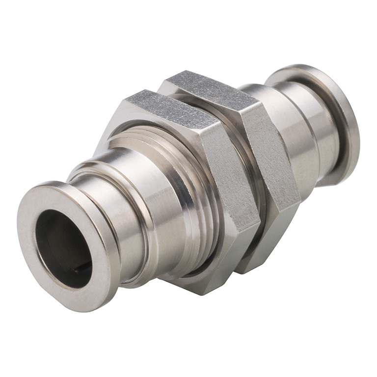 Đầu Nối Nhanh Khí Nén Dạng Thẳng Ren Ngoài Lắp Kẹp Vách Pisco SSPM6-C