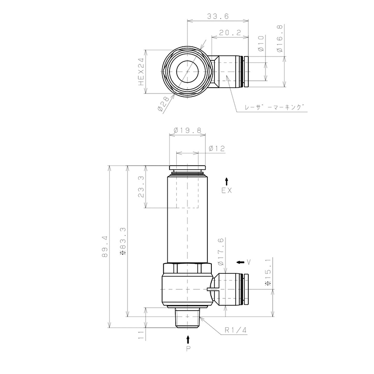Bản vẽ kỹ thuật Bộ Tạo Chân Không Dòng VH - VS Pisco VHL20-1002J