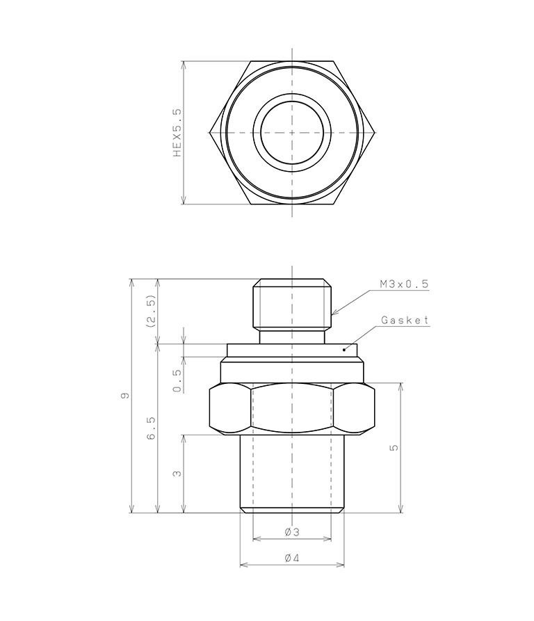 Bản vẽ kỹ thuật Bộ Nấm Hút Chân Không Và Giá Đỡ, Cao Su Fluoro, O.D 3 mm, Pisco VPE3RF-M3
