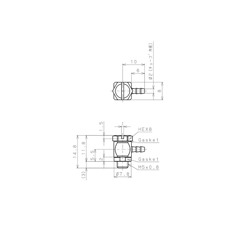 Bản vẽ kỹ thuật Đầu Ngạnh Nối Ống Dạng Cong 90° Thân Lục Giác Ren Ngoài Pisco SLH-0320-M5