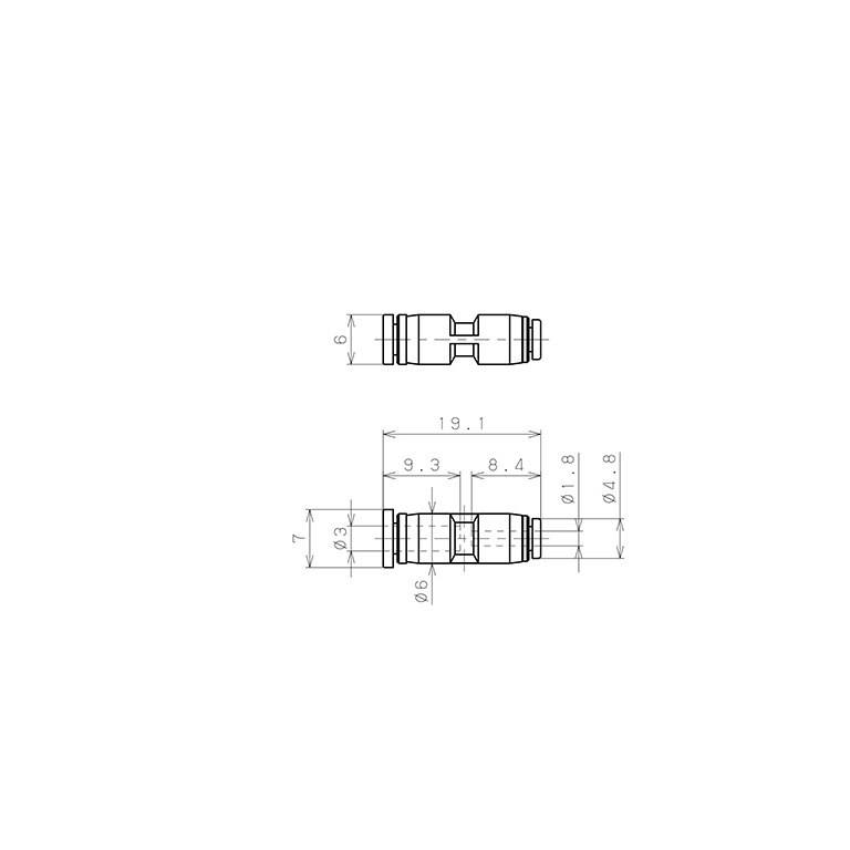 Bản vẽ kỹ thuật Đầu Nối Nhanh Khí Nén Dạng Nối Giẩm Pisco PG3-180M-C