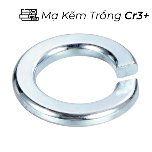 Lông Đền Vênh Thép Mạ Kẽm Trắng Cr3+ DIN127 M3 (100Con/Bịch)
