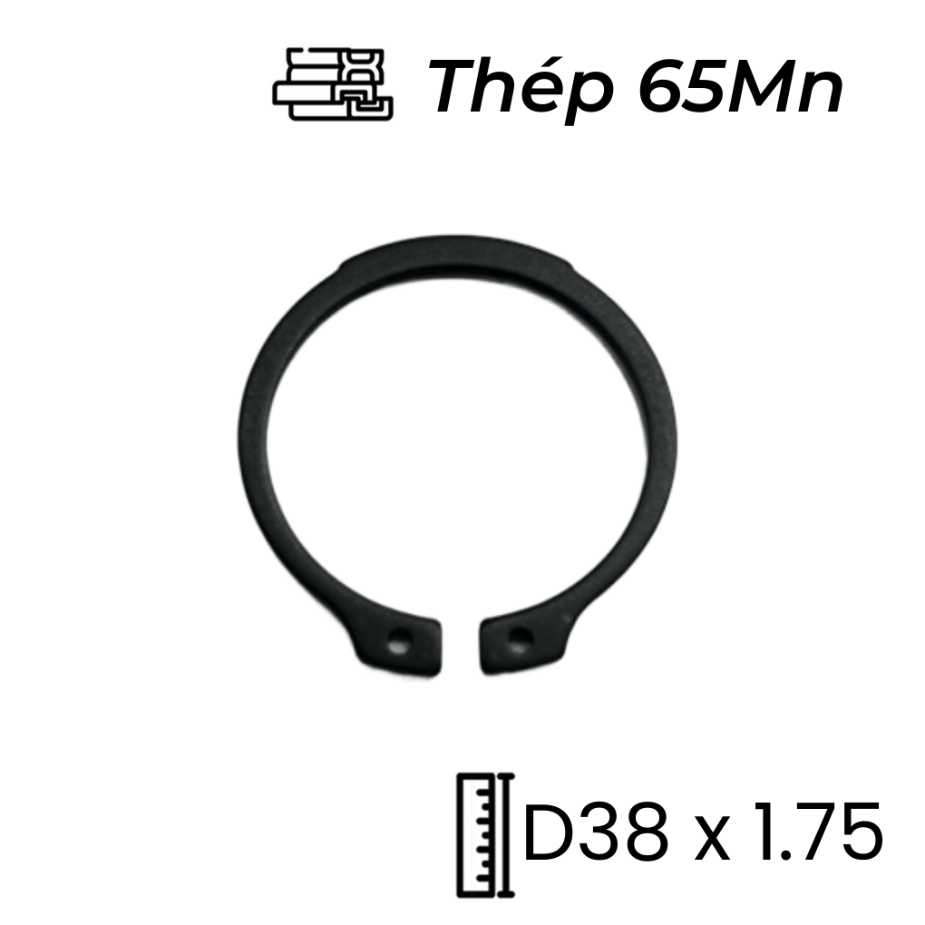 Phe Gài Trục Thép 65Mn DIN471 D38x1.75 (10Cái/Bịch)