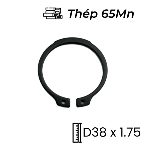 Phe Gài Trục Thép 65Mn DIN471 D38x1.75 (10Cái/Bịch)