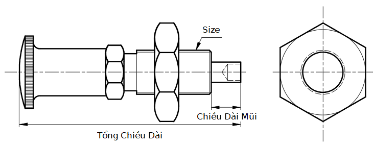Bản vẽ kỹ thuật Vít Nhún Định Vị Thép SUM22 M16 PXTAB16-7