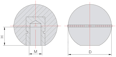 Bản vẽ kỹ thuật Núm vặn Buyoung M10x40 XB40-10