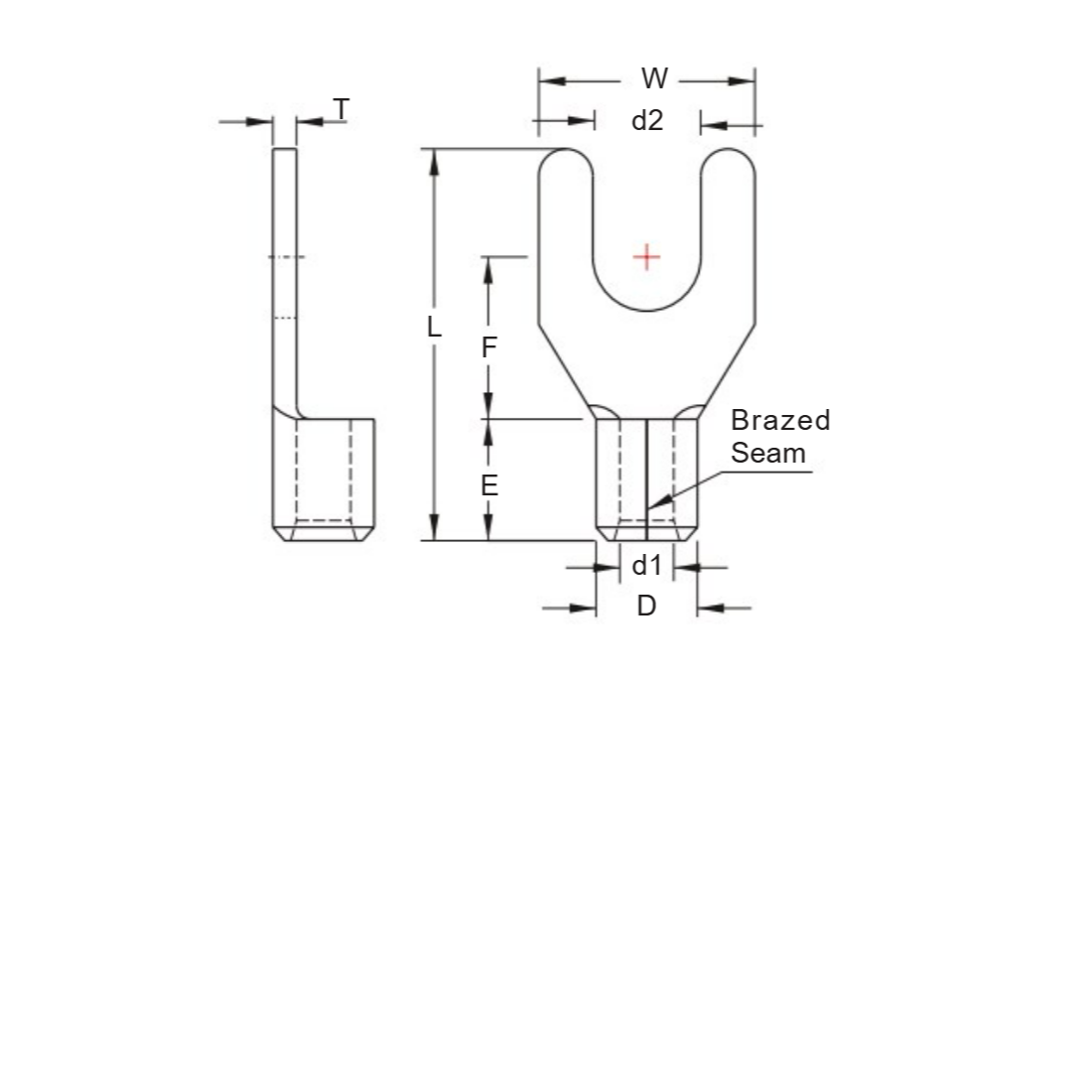 Bản vẽ kỹ thuật Đầu Cosse Chĩa Chữ Y Trần 4-6mm KST SNBS5-3.7