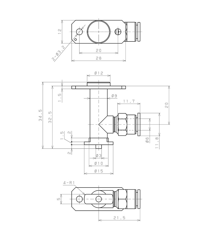 Bản vẽ kỹ thuật Bộ Nấm Hút Chân Không Hình Oval Và Giá Đỡ, Silicone,  O.D 6x30 mm, Pisco VPBE6x30ES-6J