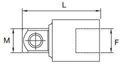 Bản vẽ kỹ thuật Đầu Chuyển Đổi Đầu Tuýp 1/2"F×3/8"M SATA 13913
