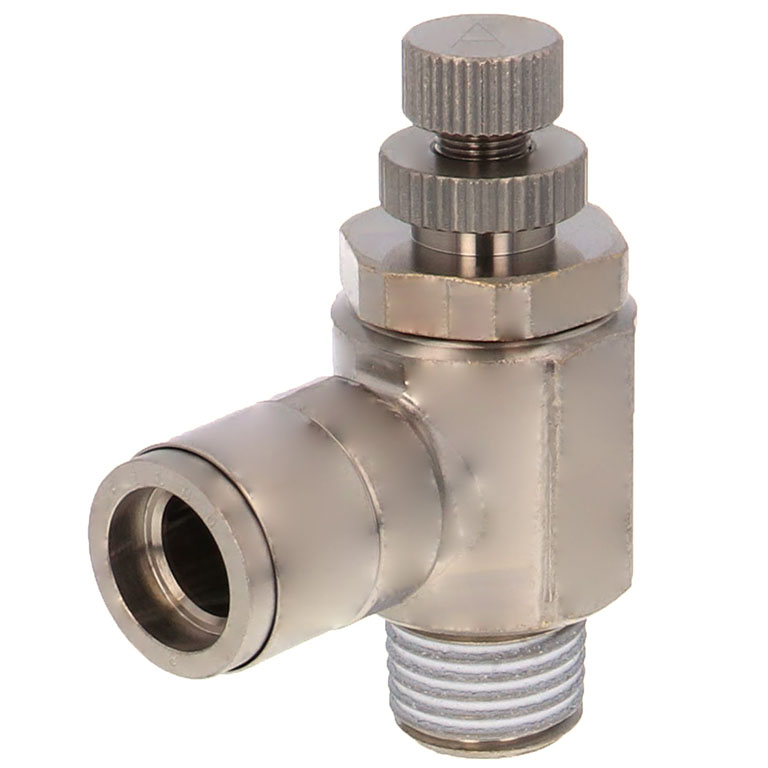 Van Tiết Lưu Khí Nén Bằng Đồng Mạ Niken Pisco KJSC8-02A