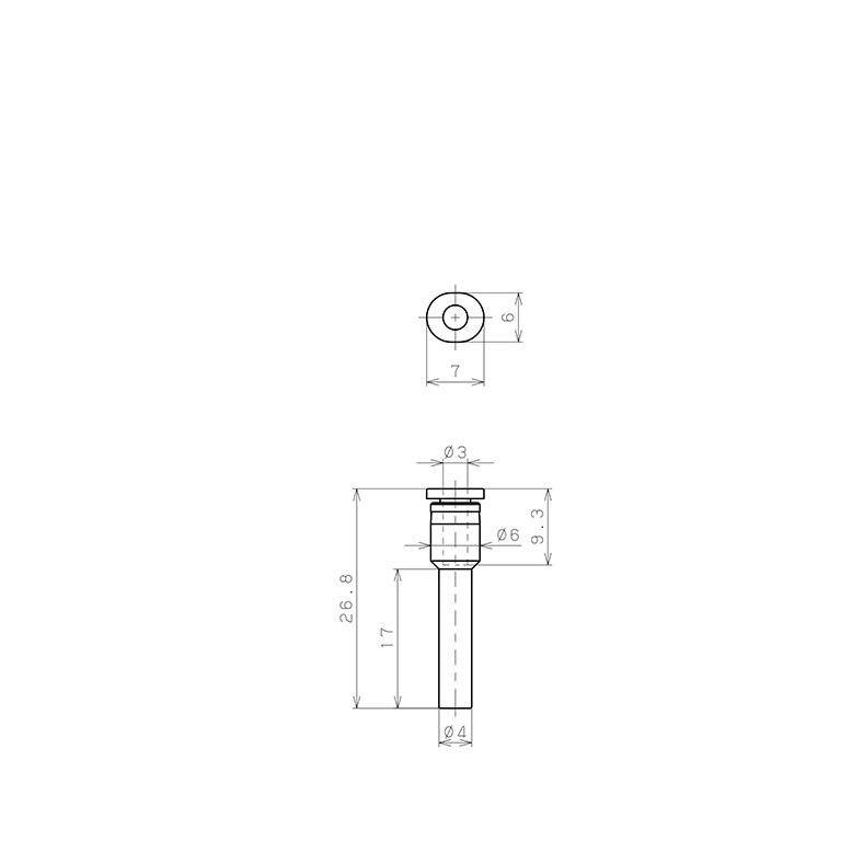 Bản vẽ kỹ thuật Đầu Nối Nhanh Khí Nén Giữa Ống Khí Và Fitting Dạng Nối Giảm Pisco PGJ4-3MW