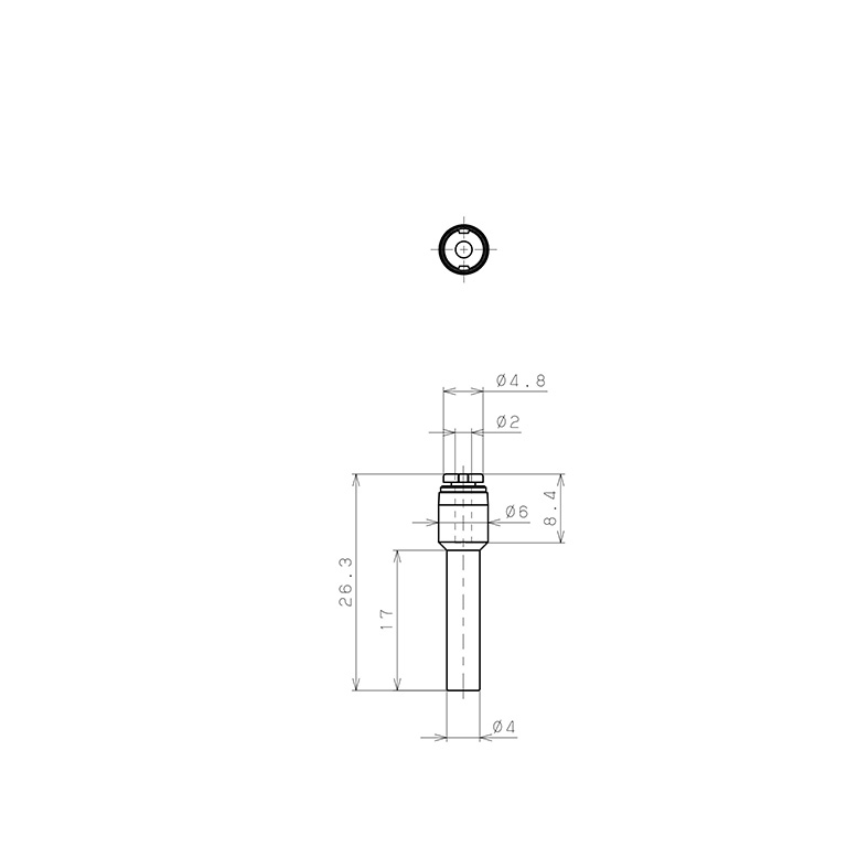 Bản vẽ kỹ thuật Đầu Nối Nhanh Khí Nén Giữa Ống Khí Và Fitting Dạng Nối Giảm Pisco PGJ4-2MW