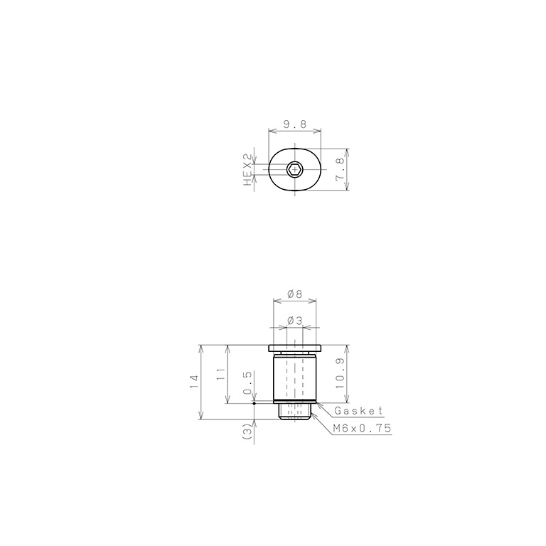 Bản vẽ kỹ thuật Đầu Nối Nhanh Khí Nén Dạng Thẳng Pisco PCC3-M6M-C