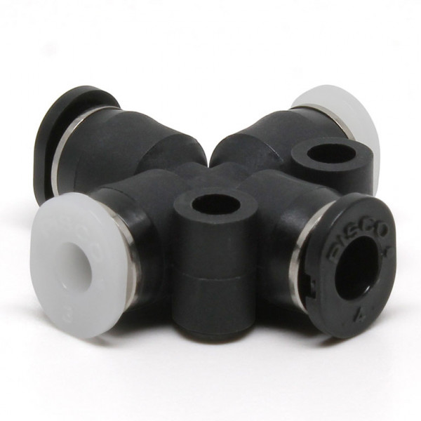 Đầu Nối Nhanh Khí Nén Ngã 4 Dạng Nối Giảm Pisco PZB4-1/8M
