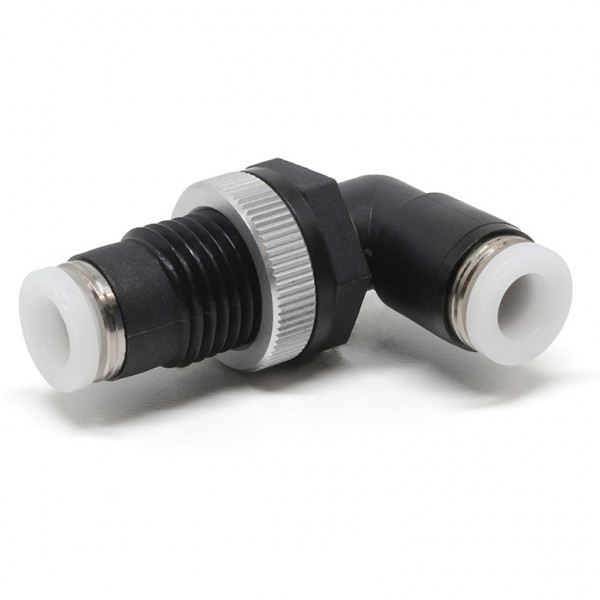 Đầu Nối Nhanh Khí Nén Cong 90° Ren Ngoài Lắp Kẹp Vách Pisco PML1/4