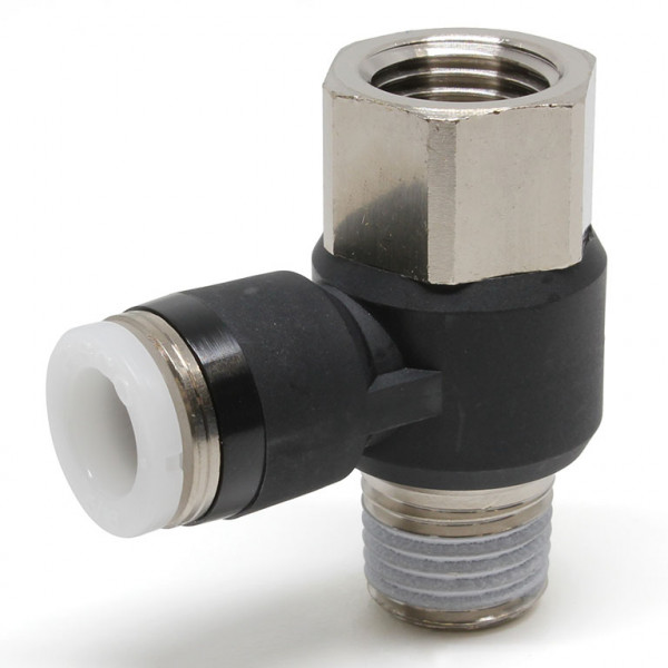 Đầu Nối Nhanh Khí Nén Cong 90° Đầu Lục Giác Trụ Ren Đực Cái Pisco PHF5/16-02