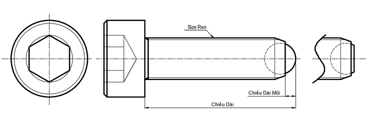 Bản vẽ kỹ thuật Clamping Screw HRSM16-43.3