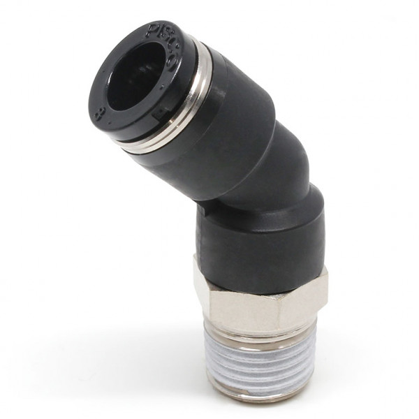 Đầu Nối Nhanh Khí Nén Giữa Ống Khí Và Fitting Dạng Cong 45° Pisco PLHJ8W