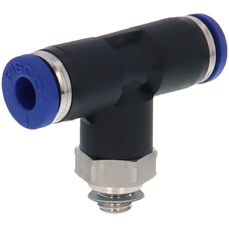 Đầu Nối Nhanh Khí Nén Dạng Chữ T Ren Ngoài Pisco PB4-M6SUS